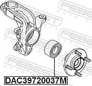 Febest DAC39720037M - Підшипник ступиці колеса autozip.com.ua