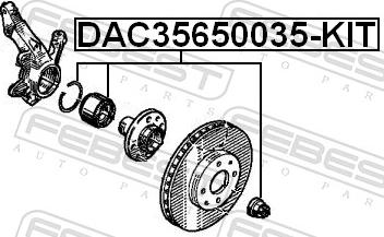 Febest DAC35650035-KIT - Комплект підшипника маточини колеса autozip.com.ua