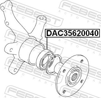 Febest DAC35620040 - Підшипник ступиці колеса autozip.com.ua