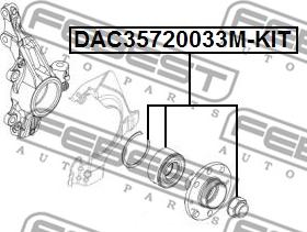 Febest DAC35720033M-KIT - Комплект підшипника маточини колеса autozip.com.ua