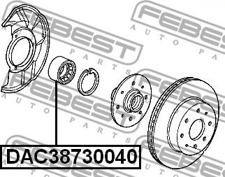 Febest DAC38730040 - Підшипник ступиці колеса autozip.com.ua