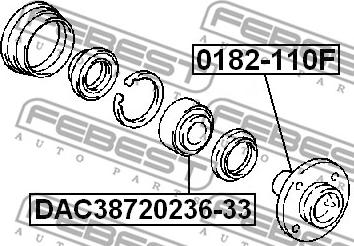 Febest DAC38720236-33 - Підшипник ступиці колеса autozip.com.ua