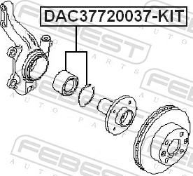 Febest DAC37720037-KIT - Комплект підшипника маточини колеса autozip.com.ua