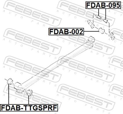 Febest FDAB-095 - Втулка, листова ресора autozip.com.ua
