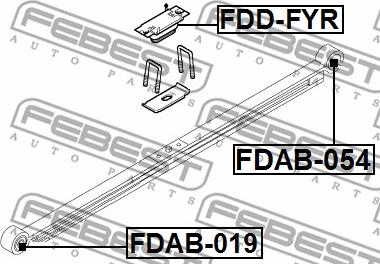 Febest FDAB-054 - Втулка, листова ресора autozip.com.ua