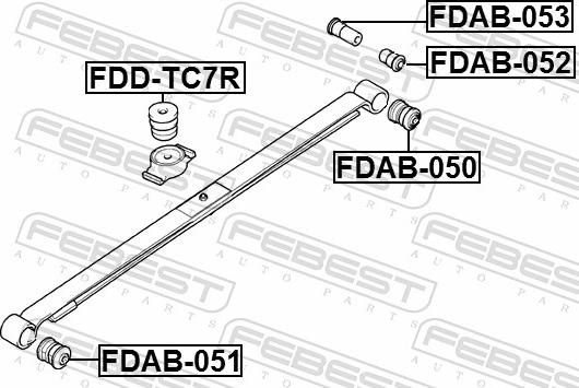 Febest FDAB-050 - Сайлентблок, важіль підвіски колеса autozip.com.ua