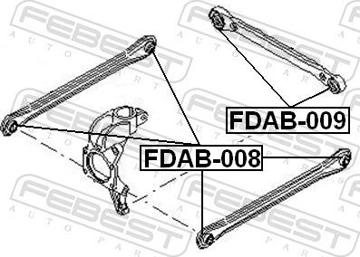 Febest FDAB-008 - Сайлентблок, важіль підвіски колеса autozip.com.ua