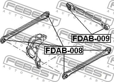 Febest FDAB-008 - Сайлентблок рычага FORD FOCUS II. KUGA. MONDEO III 00- задн. мост низ Пр-во FEBEST autozip.com.ua