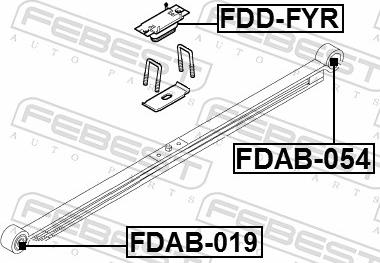 Febest FDAB-019 - Втулка, листова ресора autozip.com.ua