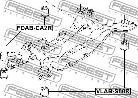 Febest FDAB-CA2R - Втулка, балка мосту autozip.com.ua