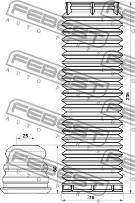 Febest FDSHB-FOCIIIF-KIT - Пилозахисний комплект, амортизатор autozip.com.ua