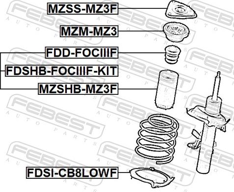 Febest FDSI-CB8LOWF - Тарілка пружини autozip.com.ua