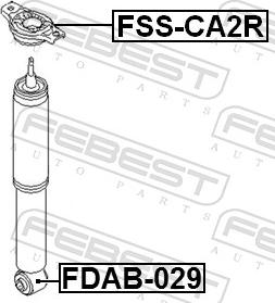 Febest FSS-CA2R - Опора стійки амортизатора, подушка autozip.com.ua
