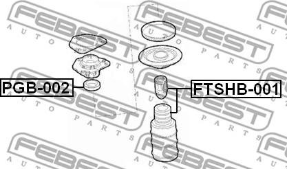 Febest FTSHB-001 - Пилозахисний комплект, амортизатор autozip.com.ua