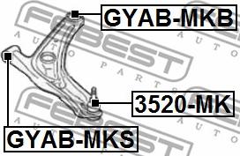 Febest GYAB-MKB - Сайлентблок, важеля підвіски колеса autozip.com.ua