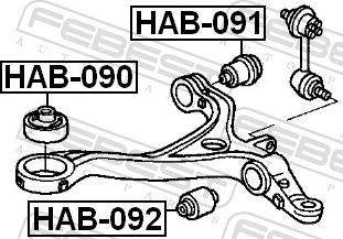 Febest HAB-092 - Сайлентблок, важіль підвіски колеса autozip.com.ua