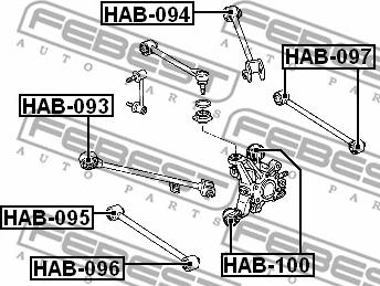 Febest HAB-097 - Сайлентблок, важеля підвіски колеса autozip.com.ua