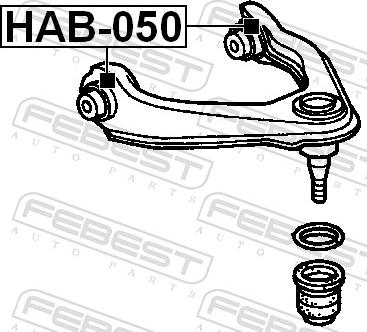 Febest HAB-050 - Сайлентблок, важіль підвіски колеса autozip.com.ua