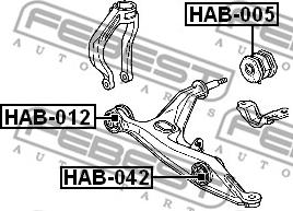 Febest HAB-005 - Сайлентблок, важеля підвіски колеса autozip.com.ua