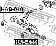 Febest HAB-039 - Сайлентблок, важеля підвіски колеса autozip.com.ua