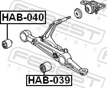 Febest HAB-040 - Сайлентблок, важіль підвіски колеса autozip.com.ua