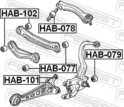 Febest HAB-079 - Сайлентблок стійки, амортизатора autozip.com.ua