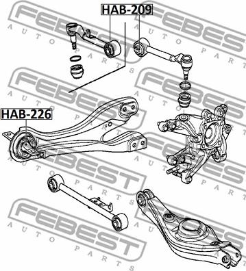 Febest HAB-226 - Сайлентблок, важеля підвіски колеса autozip.com.ua