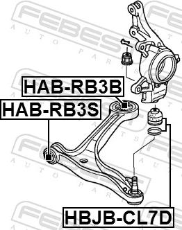 Febest HAB-RB3B - Сайлентблок, важіль підвіски колеса autozip.com.ua