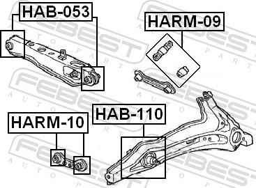 Febest HARM-09 - Сайлентблок, важіль підвіски колеса autozip.com.ua