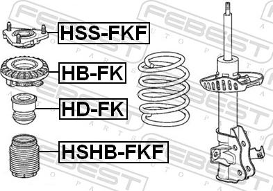 Febest HB-FK - Підшипник кочення, опора стійки амортизатора autozip.com.ua