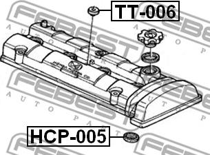 Febest HCP-005 - Кільце ущільнювача, шахта свічки autozip.com.ua