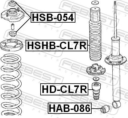 Febest HSB-054 - Втулка амортизатора, подушка autozip.com.ua