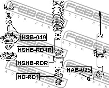 Febest HD-RD1 - Відбійник, буфер амортизатора autozip.com.ua