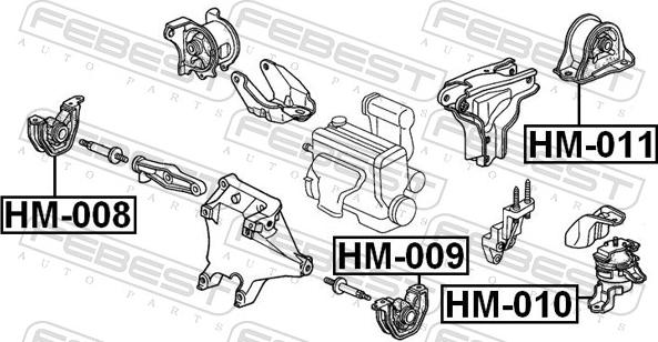 Febest HM-009 - Подушка, підвіска двигуна autozip.com.ua