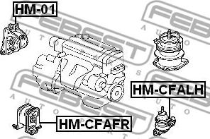 Febest HM-01 - Подушка, підвіска двигуна autozip.com.ua