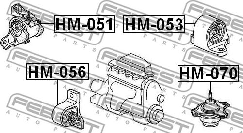 Febest HM-070 - Подушка, підвіска двигуна autozip.com.ua