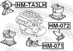 Febest HM-071 - Підвіска, автоматична коробка передач autozip.com.ua