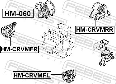 Febest HM-CRVMFL - Подушка, підвіска двигуна autozip.com.ua