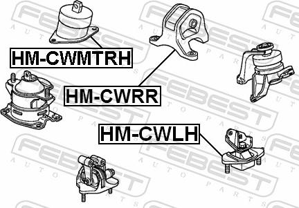 Febest HM-CWRR - Подушка, підвіска двигуна autozip.com.ua