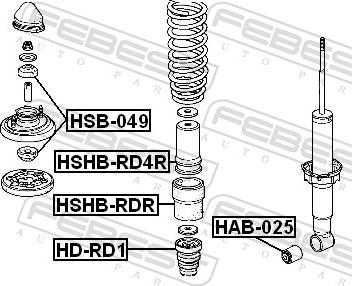 Febest HSB-049 - Втулка амортизатора, подушка autozip.com.ua