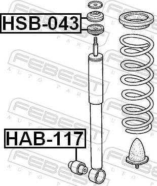 Febest HSB-043 - Втулка амортизатора, подушка autozip.com.ua