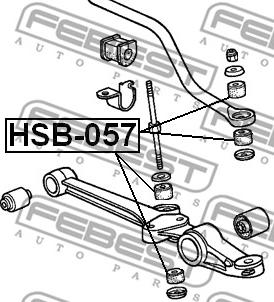 Febest HSB-057 - Втулка стабилизатора HONDA CIVIC II-IV. ACCORD III перед. мост Пр-во FEBEST autozip.com.ua