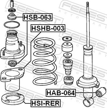 Febest HSB-063 - Втулка амортизатора, подушка autozip.com.ua