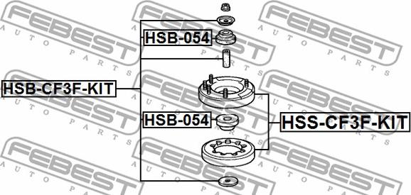 Febest HSB-CF3F-KIT - Втулка амортизатора, подушка autozip.com.ua