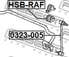 Febest HSB-RAF - Втулка, стабілізатор autozip.com.ua