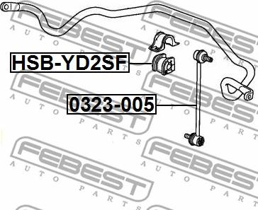 Febest HSB-YD2SF - Втулка, стабілізатор autozip.com.ua