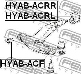 Febest HYAB-ACF - Сайлентблок, важеля підвіски колеса autozip.com.ua