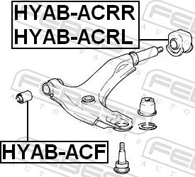 Febest HYAB-ACF - Сайлентблок, важіль підвіски колеса autozip.com.ua