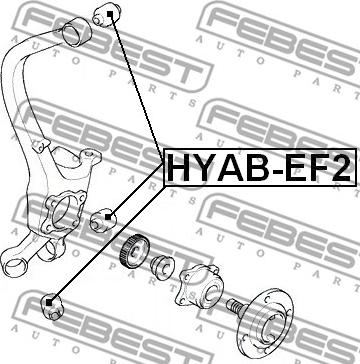 Febest HYAB-EF2 - Сайлентблок, важеля підвіски колеса autozip.com.ua