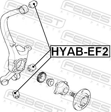 Febest HYAB-EF2 - Сайлентблок, важіль підвіски колеса autozip.com.ua